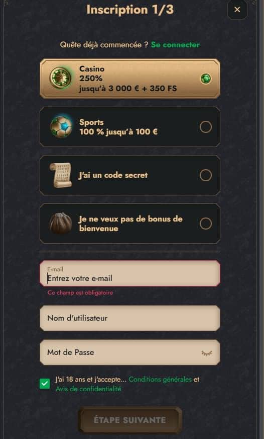 Herospin Casino inscription